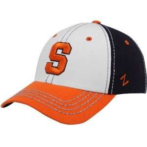  Zephyr Syracuse Orange White Navy Blue Orange Top Stitch Z Fit Hat 