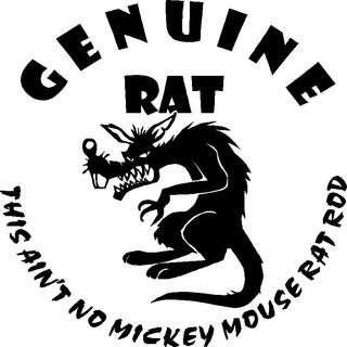 Genuine Rat rat rod door decal 11x11 decals  