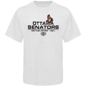 Old Time Hockey Ottawa Senators White Zeno T shirt Sports 
