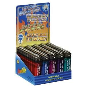  Lighters w/Various Sayings   Child Resistant Display of 50 
