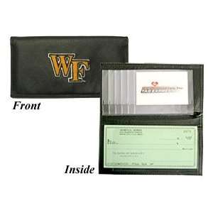 Wake Forest Demon Deacons WFU NCAA Embroidered Leather Checkbook Cover