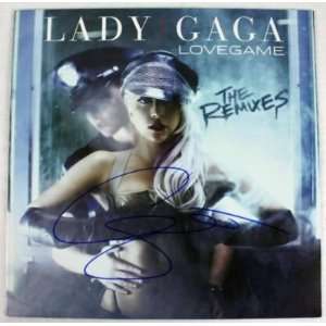 LADY GAGA SIGNED LOVEGAME ALBUM COVER WITH VINYL JSA