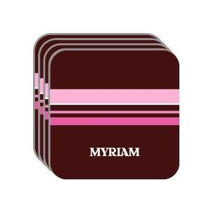 Personal Name Gift   MYRIAM Set of 4 Mini Mousepad Coasters (pink 