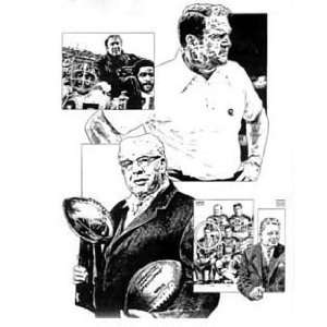  Chuck Noll / Art Rooney Pittsburgh Steelers Lithograph 