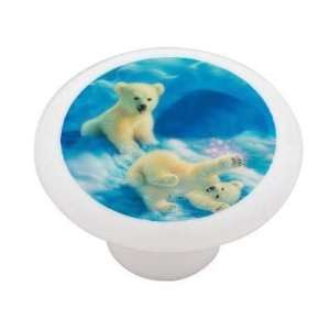  Baby Polar Bears Playing Decorative High Gloss Ceramic 