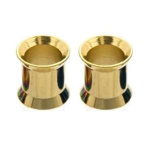   Double Flared Gold (0 Gauge) Funnel Earlet Fashion Ear Plug Jewelry