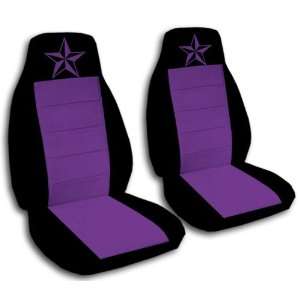  2 black and purple nautical star car seat covers, for a 