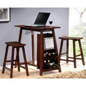  Minibar with Two Stools in Walnut