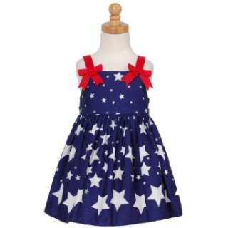  Bonnie Jean Girls Navy Star Print Patriotic Dress Set 3M 