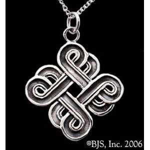 Celtic Knotwork Necklace, 14k White Gold, 20 Silver Box Chain, Celtic 
