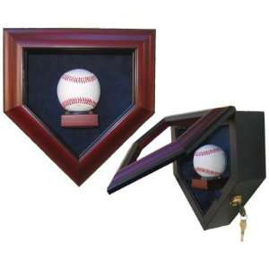  1 Baseball Homeplate Shaped Display Case Honey Sports 