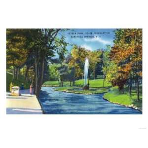  Saratoga Springs, New York   View of Geyser Park Giclee 