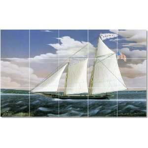 James Bard Ships Tile Mural Home Remodeling Ideas  18x30 