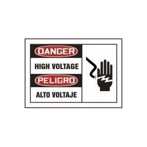  HIGH VOLTAGE (W/GRAPHIC) (BILINGUAL) Sign   10 x 14 