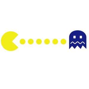Pacman Chasing Blue Ghost Scene Decal Sticker  Sports 
