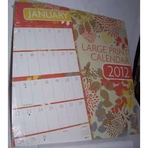  2012 12 Month Wall Calendar   Large Print Calendar 