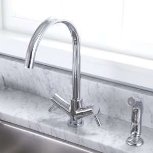  Essen Single Post Kitchen Faucet with Hand Spray   Chrome 