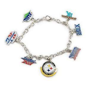  Pittsburgh Steelers Six Time Champs Charm Bracelet Sports 