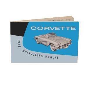  1958 Corvette Owners Manual Automotive
