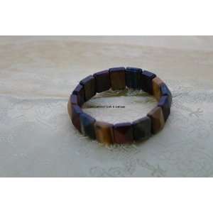  Natural Tiger Eye Stone Bracelet  3 D Shape J099