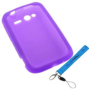  GTMax Purple Skin Rubber Soft Silicone Case + Wrist Strap 
