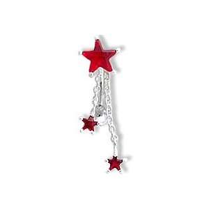  14g 12g 10g TOP DOWN BELLY RING STAR WITH 2 DANGLE STA 14g 