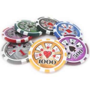  500 14g Real Clay High Roller Poker Chips with Case 