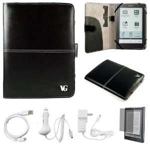  Protective Leather Portfolio Case with Accessory Slots for Sony PRS 