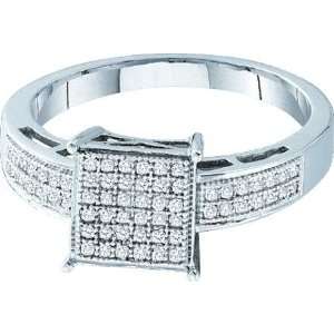 The Ornate Spectacle Diamond Ring .18 Carat Total Micro Pave Square 