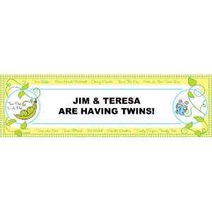  Two Peas in a Pod Baby Personalized Banner Large 30 x 100 