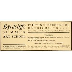  1903 Ad Byrdcliffe Summer Art School Paints Decoration 