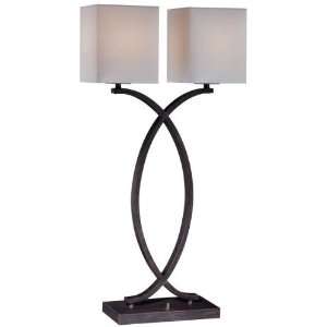  Lite Source LS 22153 2 Lite Table Lamp, Antique Gold with 