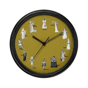  Shakespeares Women Gold Shakespeare Wall Clock by 