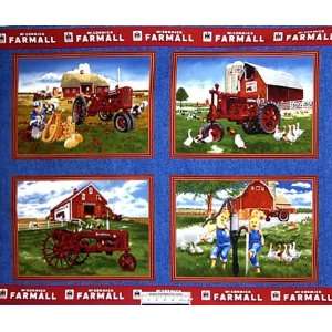  Farmall Tractors and Kids Pillow Panel