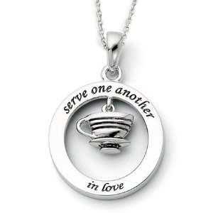  Serve One Another in Love Necklace in Sterling Silver 