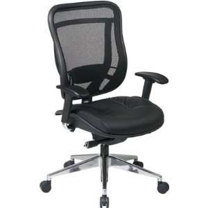  Office Star Space Seating Chair Black/Polished Aluminum 