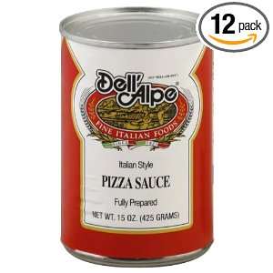 Dell Alpe Pizza Sauce, 15 Ounce (Pack of 12)  Grocery 