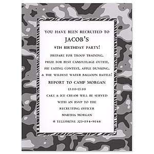  Black Camo Invitation Birthday Party Invitations Health 