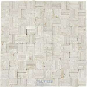  Contours   tuscan chiseled parquet mosaic in crema marfil 