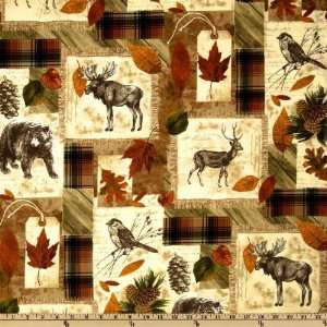  Flannel Montage Natural Fabric By The Yard Arts, Crafts & Sewing