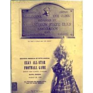  ELKS All Star Football Game Program Baker Oregon 1958 