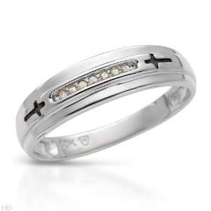 Gentlemens Ring With Genuine Diamonds Well Made in White Gold  Size 10 
