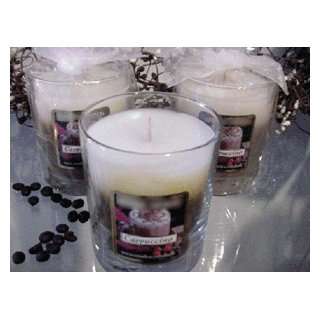  Cappuccino Scented Glass Tumbler Wax Jar Candle 7.5 Oz 