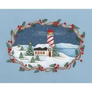  Winter Lighthouse Finest LAMINATED Print Diane Arthurs 