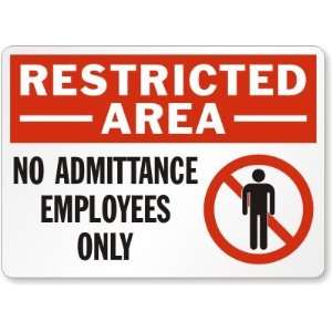   Employees Only (with graphic) Aluminum Sign, 10 x 7