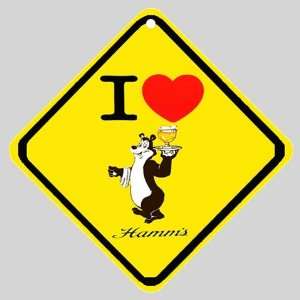  I Love Hamms Beer Logo Car Window Sign 