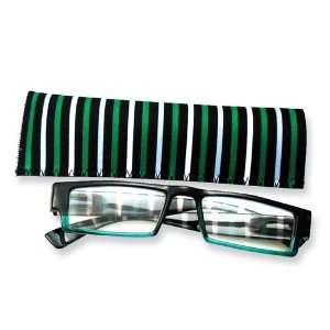  Blue & Green Stripes 2.75 Magnification Reading Glasses 