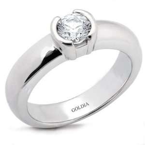  2.00 ct.Half Bezel Set Diamond Engagement Ring Jewelry