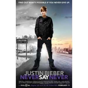   BIEBER NEVER SAY NEVER 13X20 INCH PROMO MOVIE POSTER 