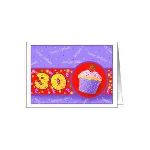  Cupcake Birthday Cards 30 Years Old Paper Greeting Cards 